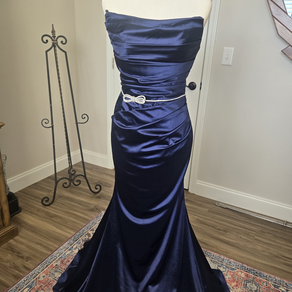 Signature Midnight Blue Strapless Gown